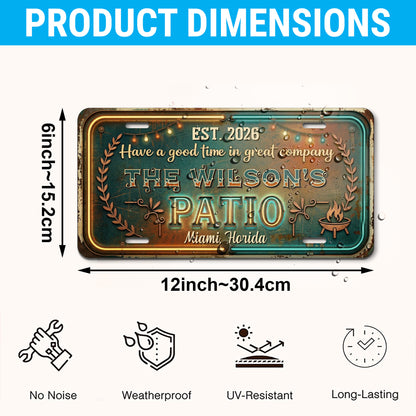 Custom Patio License Plate With Name, Year And Address, Housewarming Gift For Dad
 ETHY-04085924
