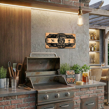 Personalized Patio License Plate, It's Always 5 O'Clock, Housewarming Gift ETHY-04085924