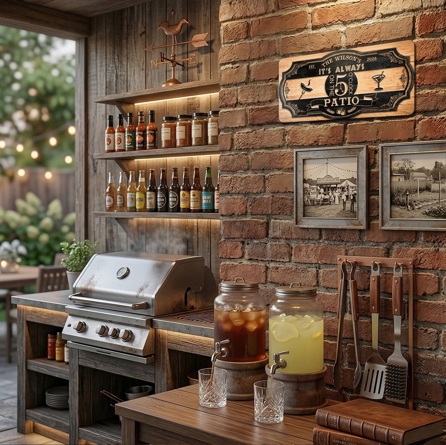 Personalized Patio License Plate, It's Always 5 O'Clock, Housewarming Gift ETHY-04085924