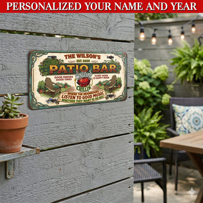 Custom Patio Bar License Plate With Name And Year, Home Bar Decor, Gifts for Dad, Home Decor ETHY-04085924