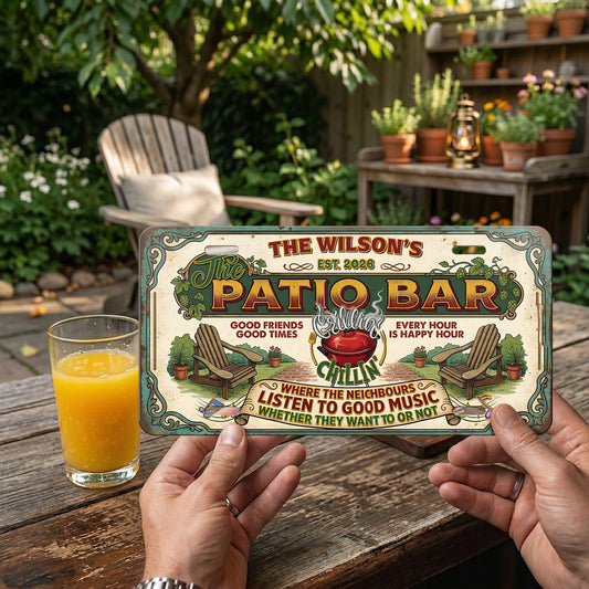 Custom Patio Bar License Plate With Name And Year, Home Bar Decor, Gifts for Dad, Home Decor ETHY-04085924