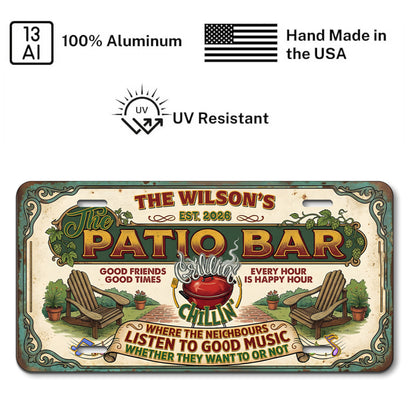 Custom Patio Bar License Plate With Name And Year, Home Bar Decor, Gifts for Dad, Home Decor ETHY-04085924