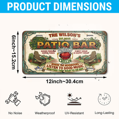 Custom Patio Bar License Plate With Name And Year, Home Bar Decor, Gifts for Dad, Home Decor ETHY-04085924