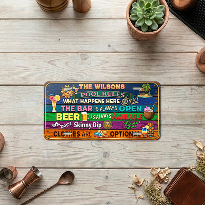 Personalized Pool Rules License Plate with Name, Poolside Decor, Housewarming Gift ETHY-04085924