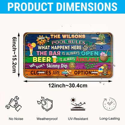 Personalized Pool Rules License Plate with Name, Poolside Decor, Housewarming Gift ETHY-04085924