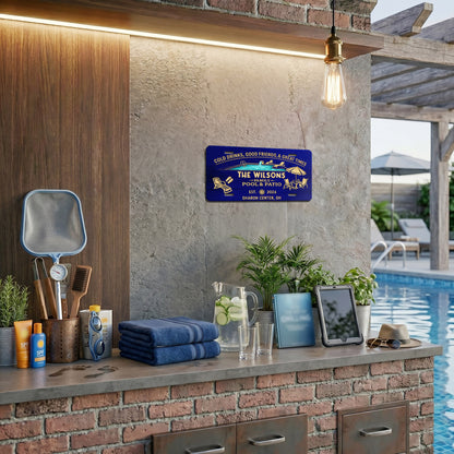 Custom Pool & Patio License Plate, Good Time Good Friends , Pool Bar Decor Gift ETHY-04085924