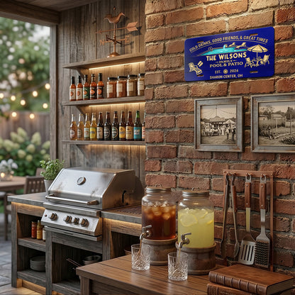 Custom Pool & Patio License Plate, Good Time Good Friends , Pool Bar Decor Gift ETHY-04085924