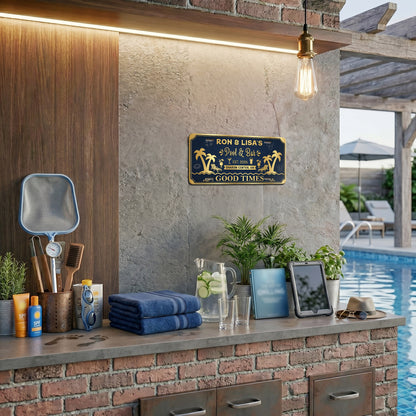 Custom Pool Bar License PLate, Pool Decor, Housewarming Gifts ETHY-04085924