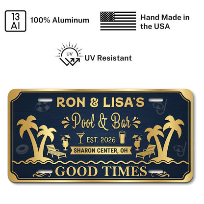 Custom Pool Bar License PLate, Pool Decor, Housewarming Gifts ETHY-04085924