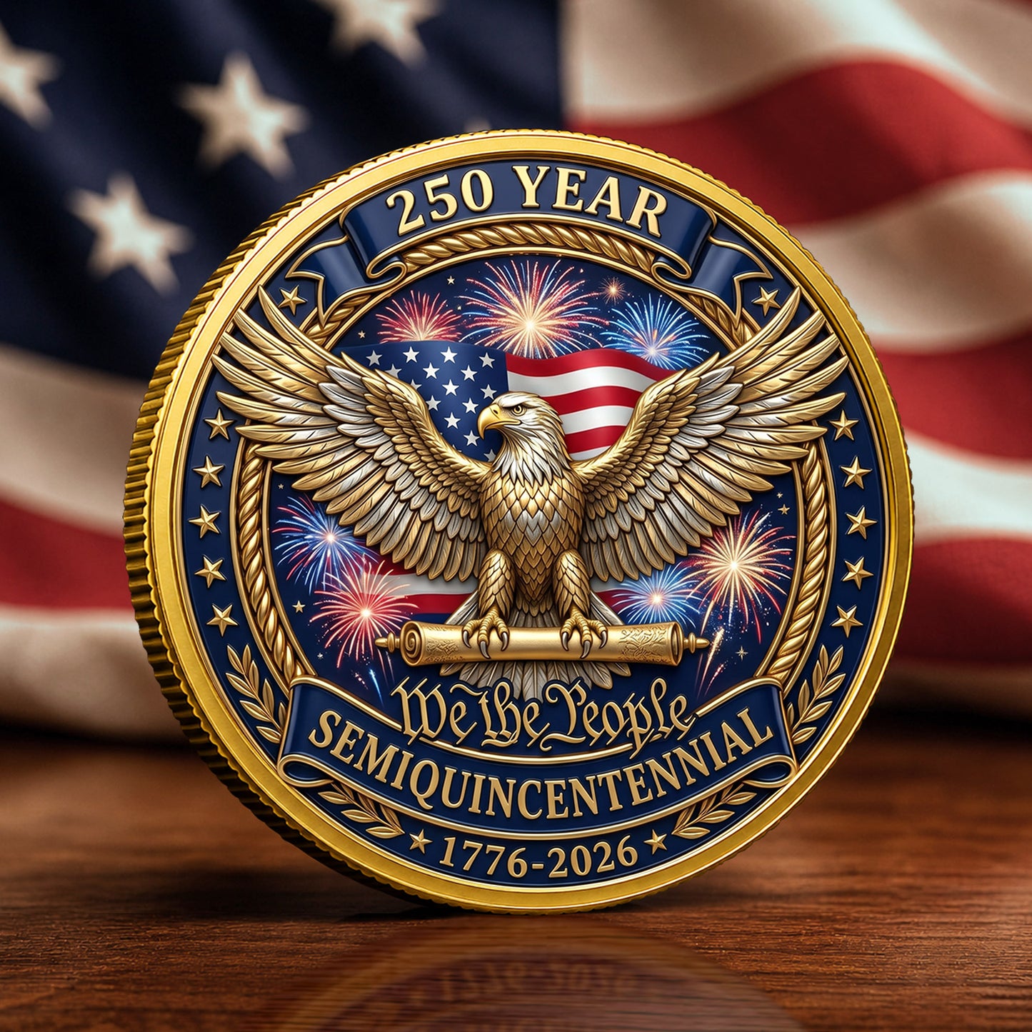America 250th Anniversary Commemorative Coin, Gold And Silver 250th Coin, 1776-2026 Patriotic Gifts