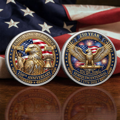 America 250th Anniversary Commemorative Coin, Gold And Silver 250th Coin, 1776-2026 Patriotic Gifts