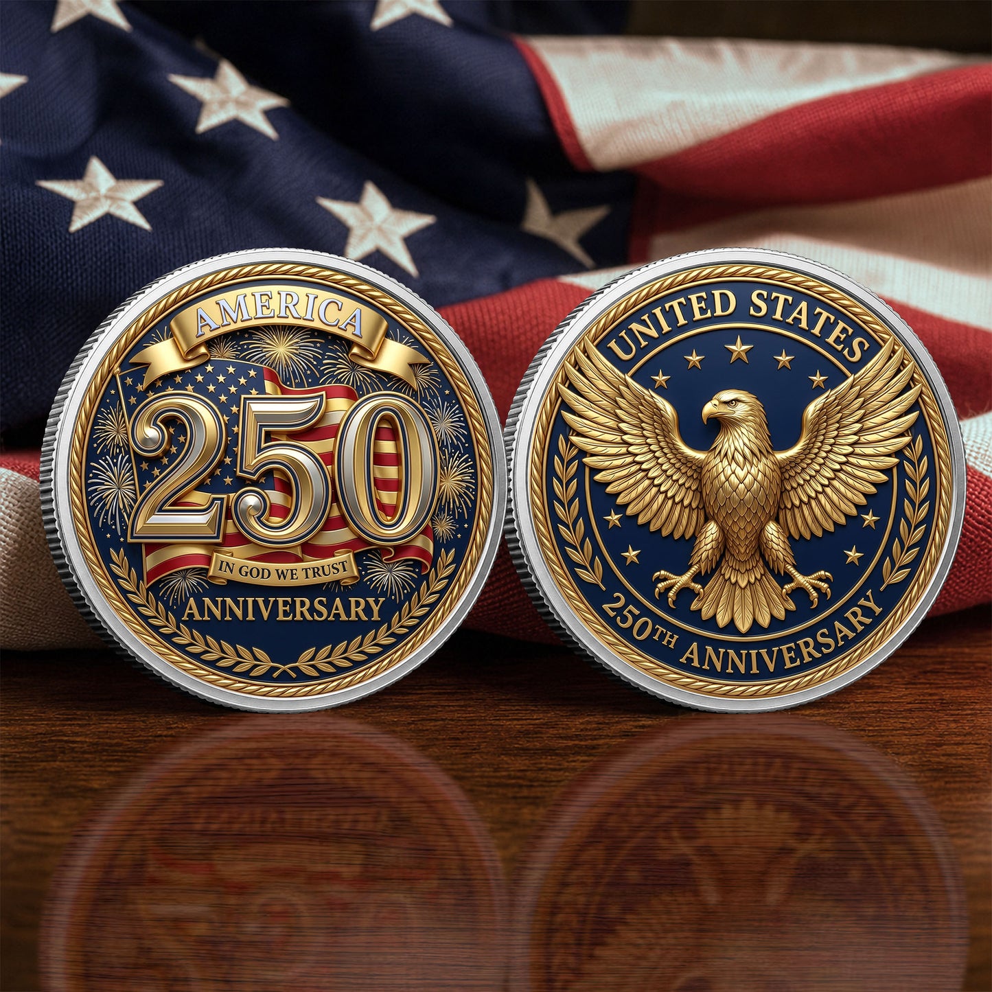 US America 250th Anniversary Commemorative Coin Commemorative Coin, Gold And Silver 250th Coin, July 4th Gifts
