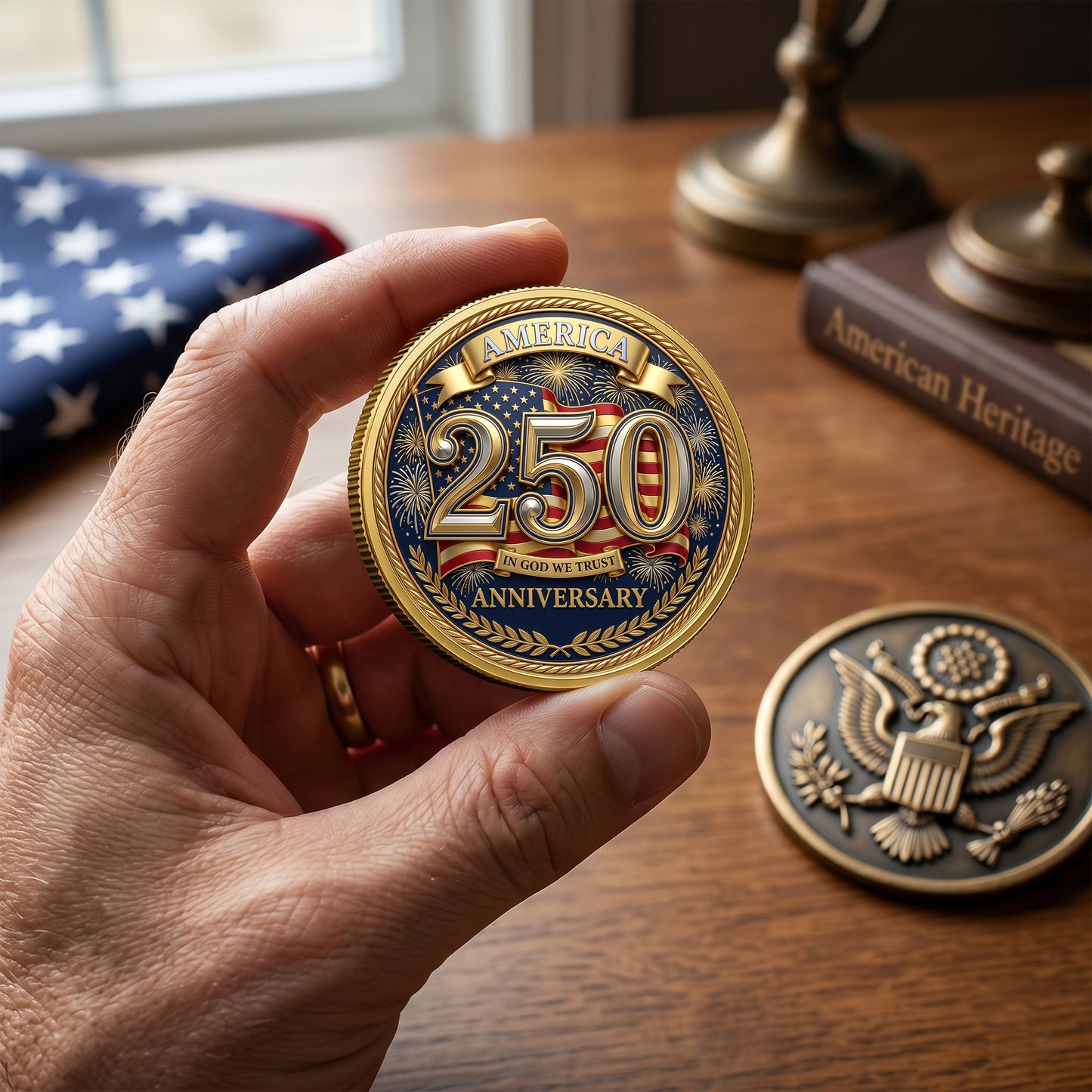 US America 250th Anniversary Commemorative Coin Commemorative Coin, Gold And Silver 250th Coin, July 4th Gifts