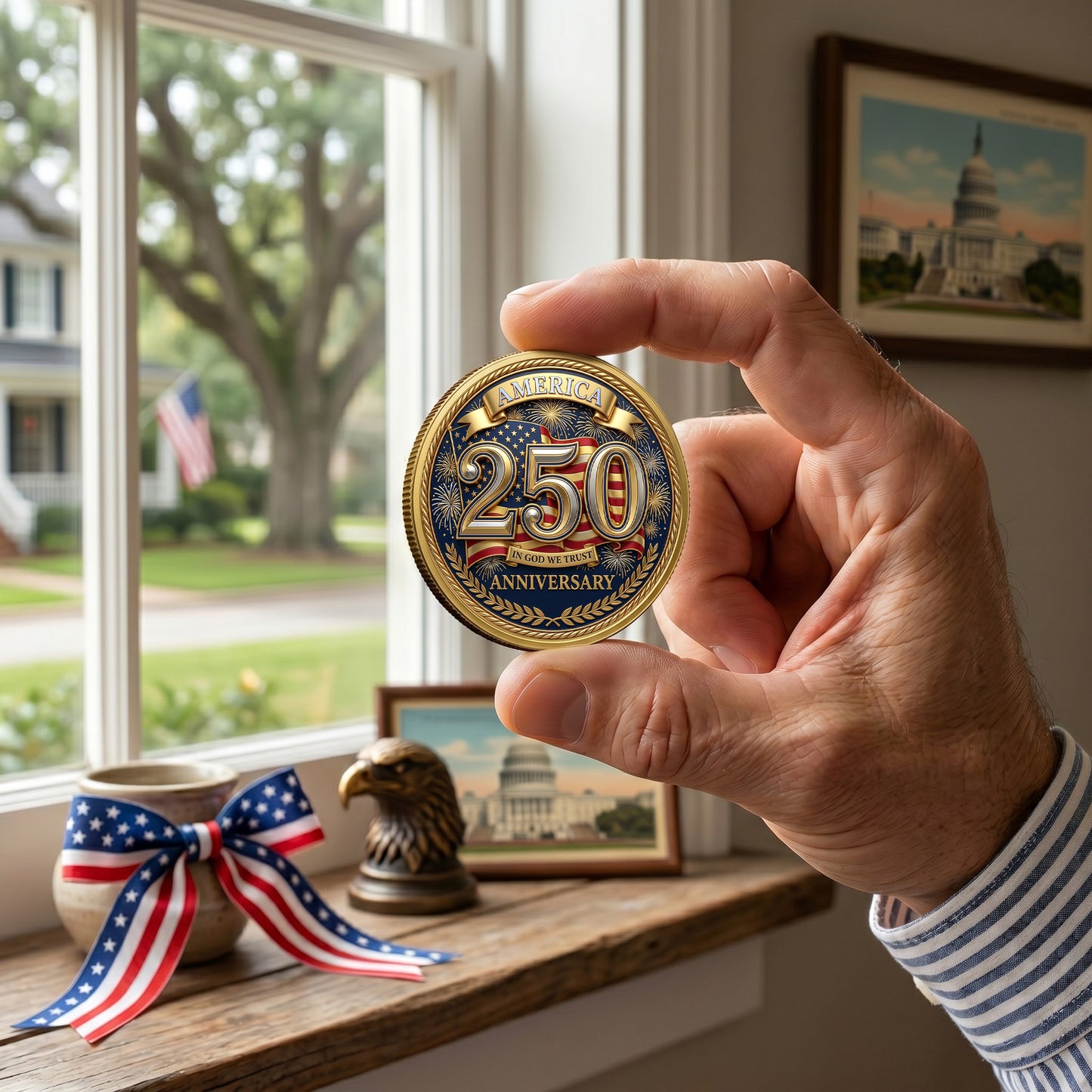 US America 250th Anniversary Commemorative Coin Commemorative Coin, Gold And Silver 250th Coin, July 4th Gifts