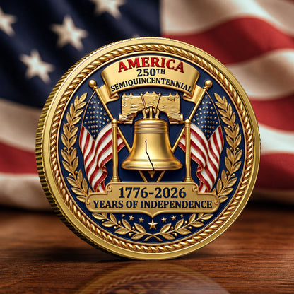 250th Anniversary Commemorative Coin, Gold And Silver 250th Coin, 1776-2026 Years Of Independence, Patriotic Gifts