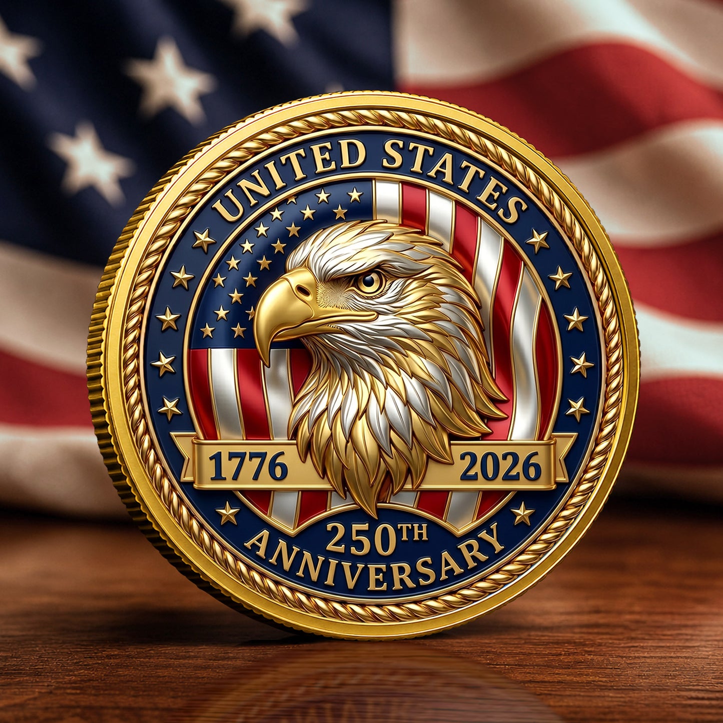 250th Anniversary Commemorative Coin, Gold And Silver 250th Coin, 1776-2026 Years Of Independence, Patriotic Gifts