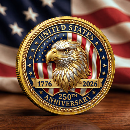 250th Anniversary Commemorative Coin, Gold And Silver 250th Coin, 1776-2026 Years Of Independence, Patriotic Gifts