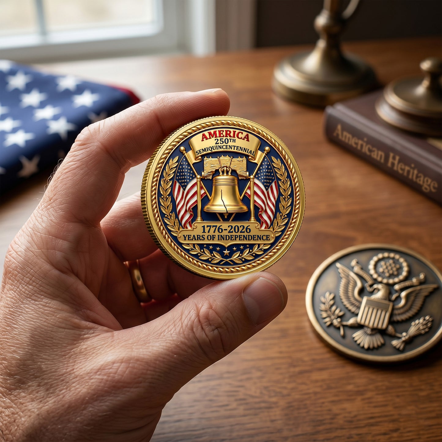 250th Anniversary Commemorative Coin, Gold And Silver 250th Coin, 1776-2026 Years Of Independence, Patriotic Gifts