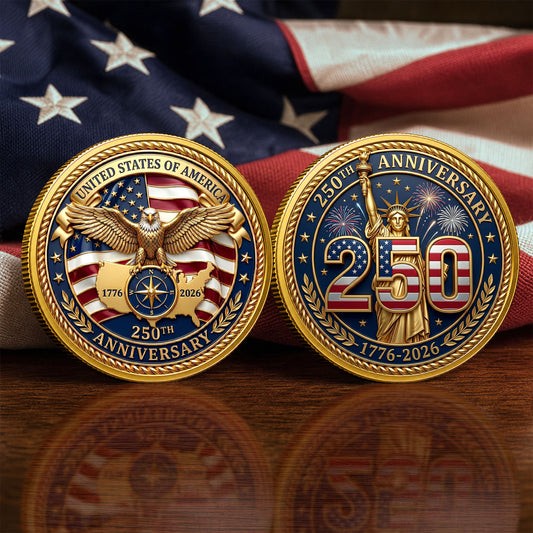 1776-2026 Patriotic 250th Anniversary Commemorative Coin, Gold And Silver 250th Coin, Patriotic Gifts