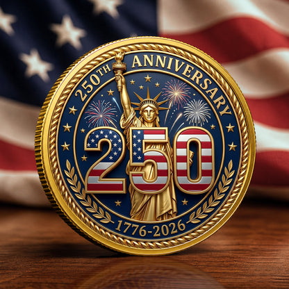 1776-2026 Patriotic 250th Anniversary Commemorative Coin, Gold And Silver 250th Coin, Patriotic Gifts