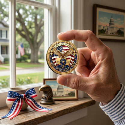 1776-2026 Patriotic 250th Anniversary Commemorative Coin, Gold And Silver 250th Coin, Patriotic Gifts