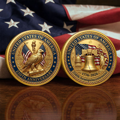 250th Anniversary Commemorative Coin, Gold And Silver 250th Coin, 1776-2026 Patriotic Independence Day Gifts ETHY-05056300