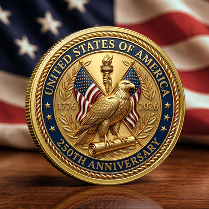 250th Anniversary Commemorative Coin, Gold And Silver 250th Coin, 1776-2026 Patriotic Independence Day Gifts ETHY-05056300