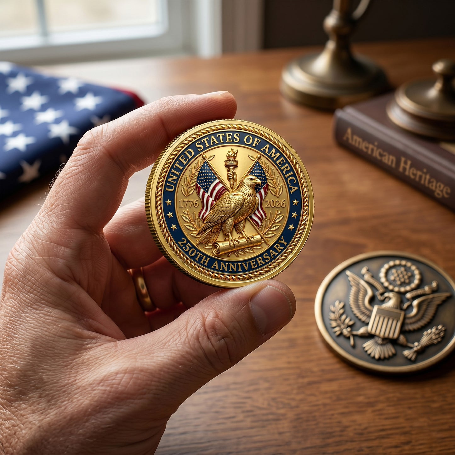 250th Anniversary Commemorative Coin, Gold And Silver 250th Coin, 1776-2026 Patriotic Independence Day Gifts ETHY-05056300