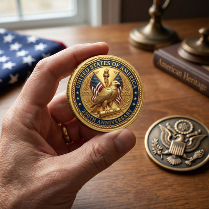 250th Anniversary Commemorative Coin, Gold And Silver 250th Coin, 1776-2026 Patriotic Independence Day Gifts ETHY-05056300