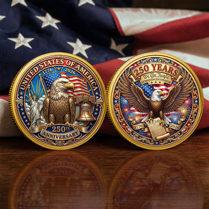 1776-2026 Patriotic Commemorative Coin, Gold And Silver 250th Coin, Patriotic Gifts ETHY-05056300