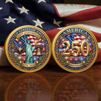 US America 1776-2026 250th Anniversary Commemorative Coin, Gold And Silver 250th Coin, Patriotic Gifts ETHY-05056300