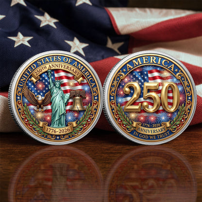 US America 1776-2026 250th Anniversary Commemorative Coin, Gold And Silver 250th Coin, Patriotic Gifts ETHY-05056300