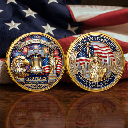 Independence Day 250th Anniversary Commemorative Coin, Gold And Silver 250th Coin, July 4th Gifts ETHY-05056300