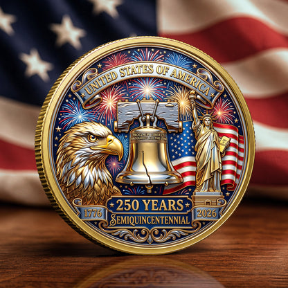 Independence Day 250th Anniversary Commemorative Coin, Gold And Silver 250th Coin, July 4th Gifts ETHY-05056300