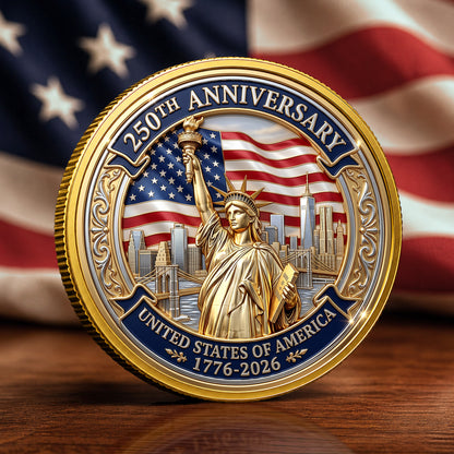 Independence Day 250th Anniversary Commemorative Coin, Gold And Silver 250th Coin, July 4th Gifts ETHY-05056300