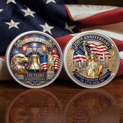 Independence Day 250th Anniversary Commemorative Coin, Gold And Silver 250th Coin, July 4th Gifts ETHY-05056300