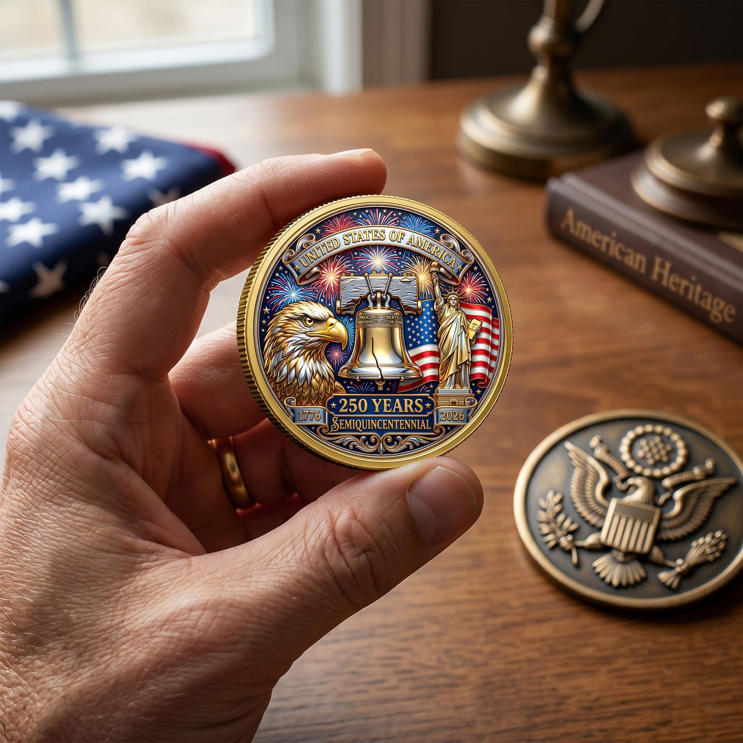 Independence Day 250th Anniversary Commemorative Coin, Gold And Silver 250th Coin, July 4th Gifts ETHY-05056300