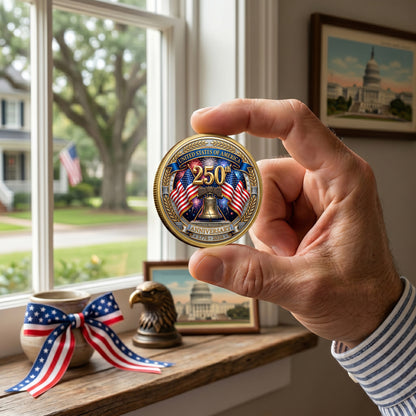 250th Anniversary Of Independence Commemorative Coin, Gold And Silver 250th Coin, 1776-2026 Patriotic Gifts