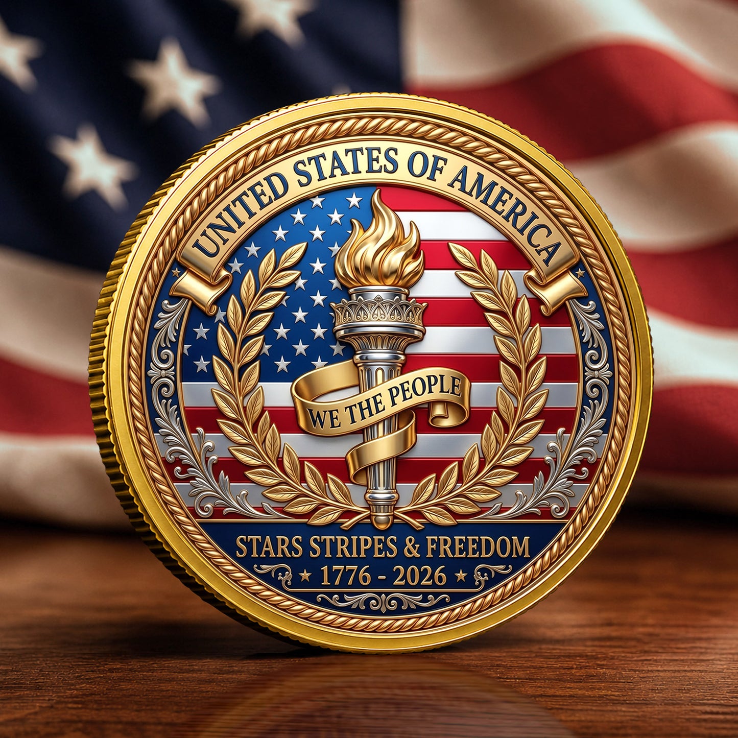 250th Anniversary Commemorative Coin, Gold And Silver 250th Coin, USA Freedom 1776-2026 We The People, Patriotic Gifts ETHY-05056300