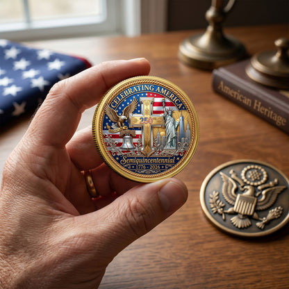 250th Anniversary Commemorative Coin, Gold And Silver 250th Coin, USA Freedom 1776-2026 We The People, Patriotic Gifts ETHY-05056300