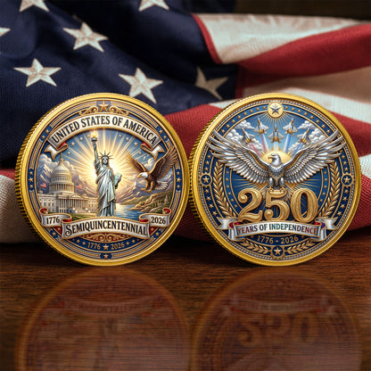 250 Years of Independence Commemorative Coin, Gold And Silver 250th Coin, 4th of July Patriotic Gift ETHY-05056300