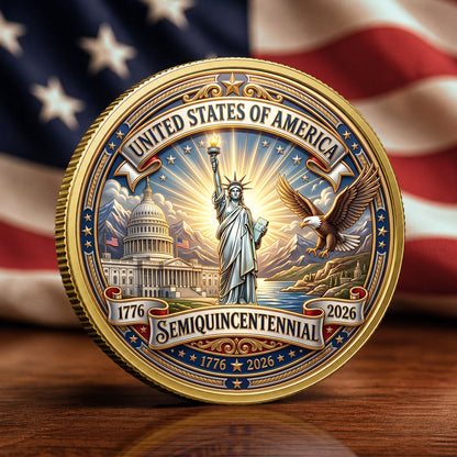 250 Years of Independence Commemorative Coin, Gold And Silver 250th Coin, 4th of July Patriotic Gift ETHY-05056300