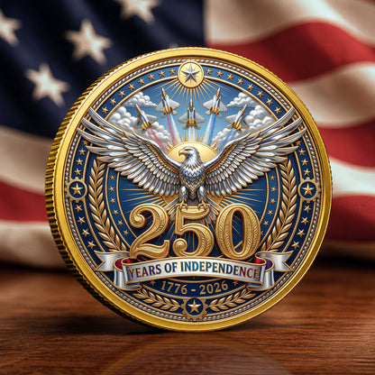 250 Years of Independence Commemorative Coin, Gold And Silver 250th Coin, 4th of July Patriotic Gift ETHY-05056300