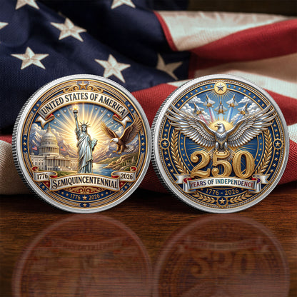 250 Years of Independence Commemorative Coin, Gold And Silver 250th Coin, 4th of July Patriotic Gift ETHY-05056300
