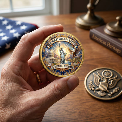 250 Years of Independence Commemorative Coin, Gold And Silver 250th Coin, 4th of July Patriotic Gift ETHY-05056300