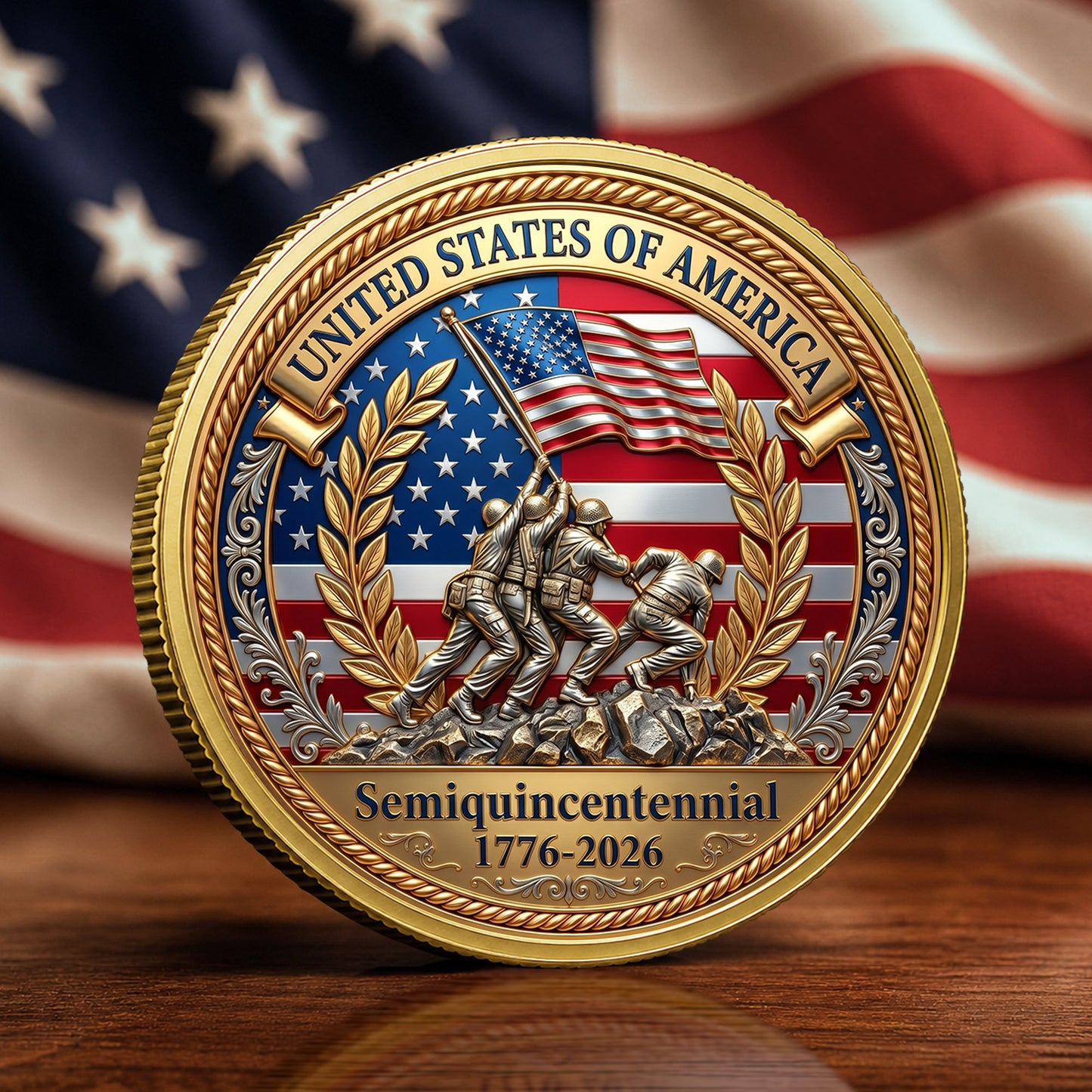 US America 250th Anniversary Commemorative Coin, Gold And Silver 250th Coin, Patriotic American ETHY-05056300