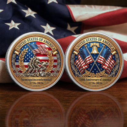 US America 250th Anniversary Commemorative Coin, Gold And Silver 250th Coin, Patriotic American ETHY-05056300