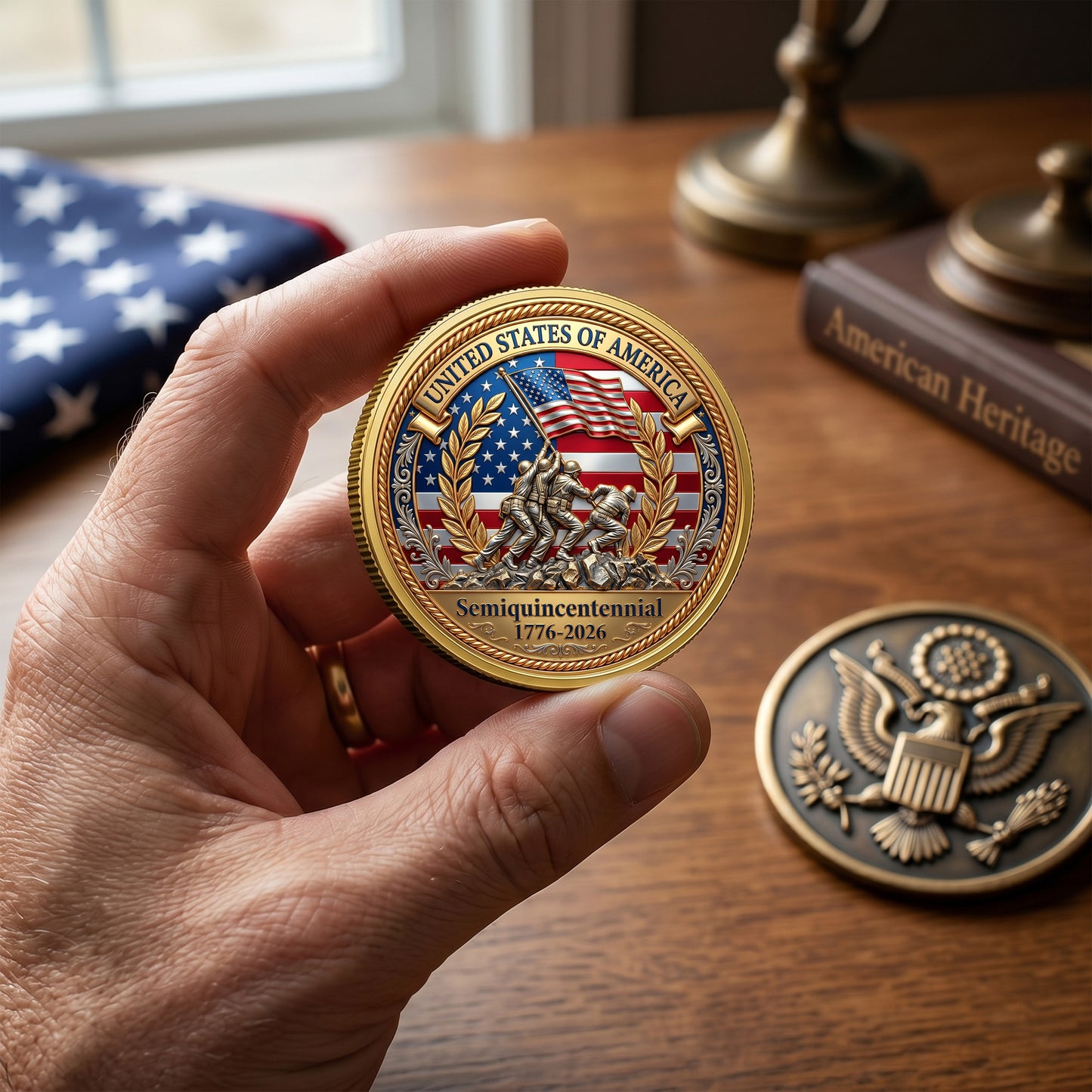 US America 250th Anniversary Commemorative Coin, Gold And Silver 250th Coin, Patriotic American ETHY-05056300