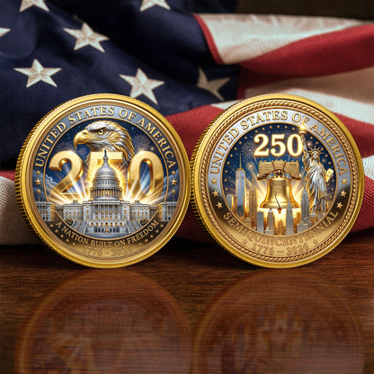 America 250th Anniversary 1776-2026 Semiquincentennial Commemorative Coin, Gold And Silver 250th Coin, 1776-2026 Patriotic Gifts ETHY-05056300