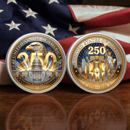 America 250th Anniversary 1776-2026 Semiquincentennial Commemorative Coin, Gold And Silver 250th Coin, 1776-2026 Patriotic Gifts ETHY-05056300